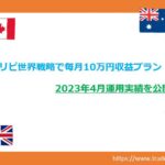 トラリピ世界戦略　アイキャッチ　2023年4月　運用実績